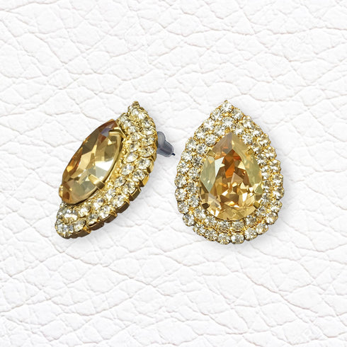 Auskarai "Jasmīnas (Auksinė Šešėlis)" su Swarovski™ kristalais